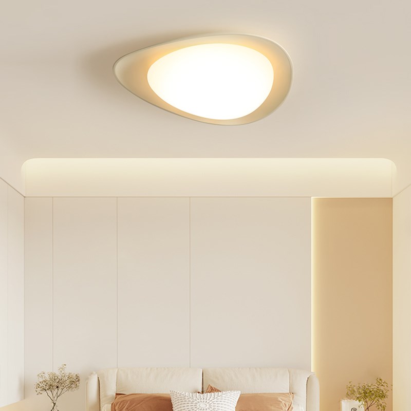 鹅卵石卧室护眼吸顶灯2024年新款奶油风现代简约极简创意主卧书房