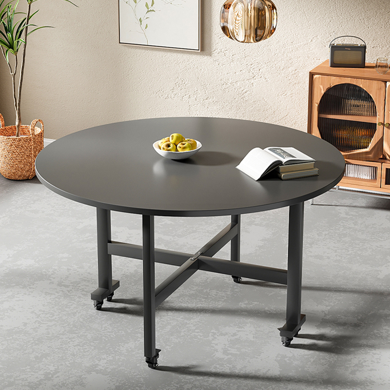 折叠桌家用餐桌可折叠大圆桌出租房用圆形饭桌简易小户型吃饭桌子