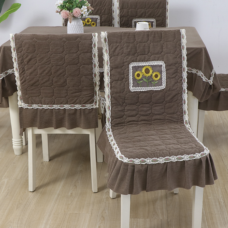 高档连身椅子套罩四季通用加厚防滑凳子套椅子垫靠背垫一体餐椅套