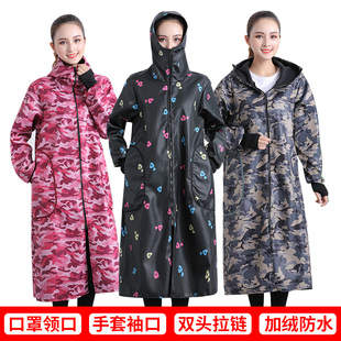 加绒罩衣大人女加长防水长袖时尚家用围裙护衣秋冬男女工作服外套
