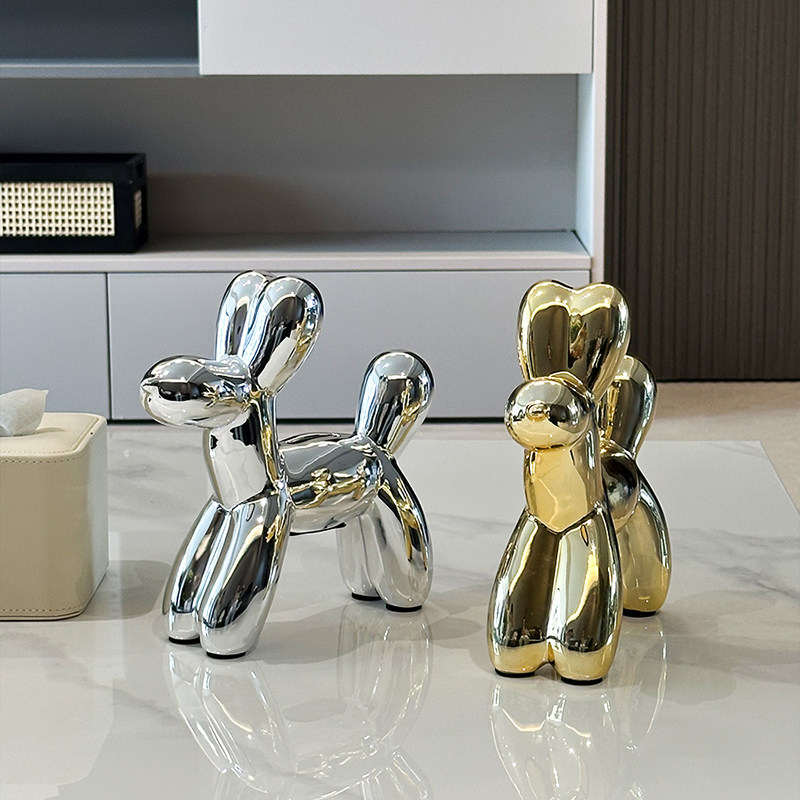 银色气球小狗客厅玄关茶几电视柜桌面摆件酒柜办公室艺术品装饰品,家居饰品,装饰摆件,淘宝优惠券,粉丝福利购,淘宝优惠卷
