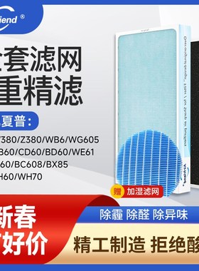 全套适配夏普空气净化器过滤网KC-CD60-W/FP-CH70/BD60/AE60滤芯