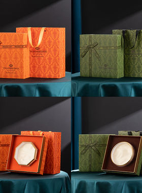 新款橙色通用礼品盒元贝海参鲍鱼石斛花旗参鱼胶滋补乾货包装盒空