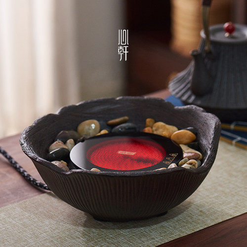 岳恒电陶炉煮茶家用煮茶炉静音复古茶艺炉陶壶煮茶器烧水炉泡茶炉