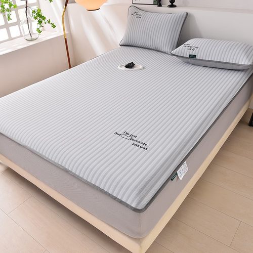 A类高端冰丝凉席床笠款2024新款席子夏季可水洗空调软席子三件套