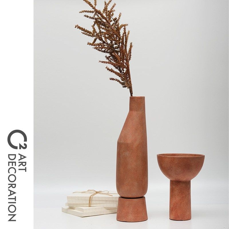 丹麦设计师极简侘寂陶瓷花瓶花器摆件玄关样板间酒店展厅软装饰品,家居饰品,花瓶,淘宝优惠券,粉丝福利购,淘宝优惠卷