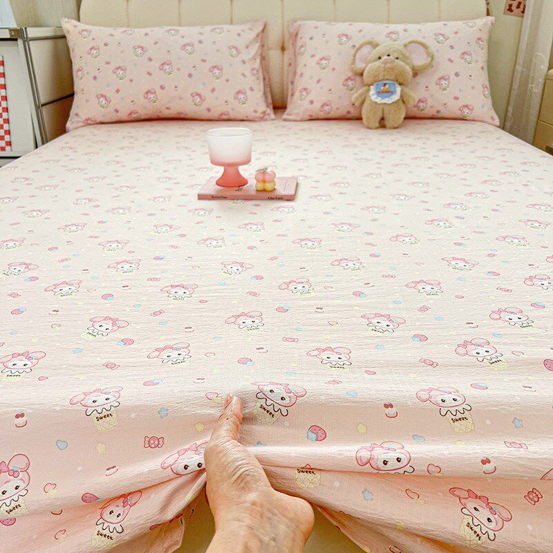 夏季粉色单人床单单件宿舍四季通用枕套三件套双人1米5单独的夏天