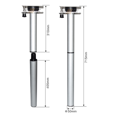 房车双层旋转桌腿 桌面扩展延伸可拆卸活动桌腿 前后移动可调支腿