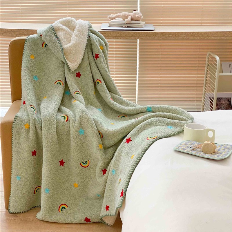 能披能盖!双面萝莉绒!加厚盖毯毛毯毯子冬季单人办公室毯盖腿