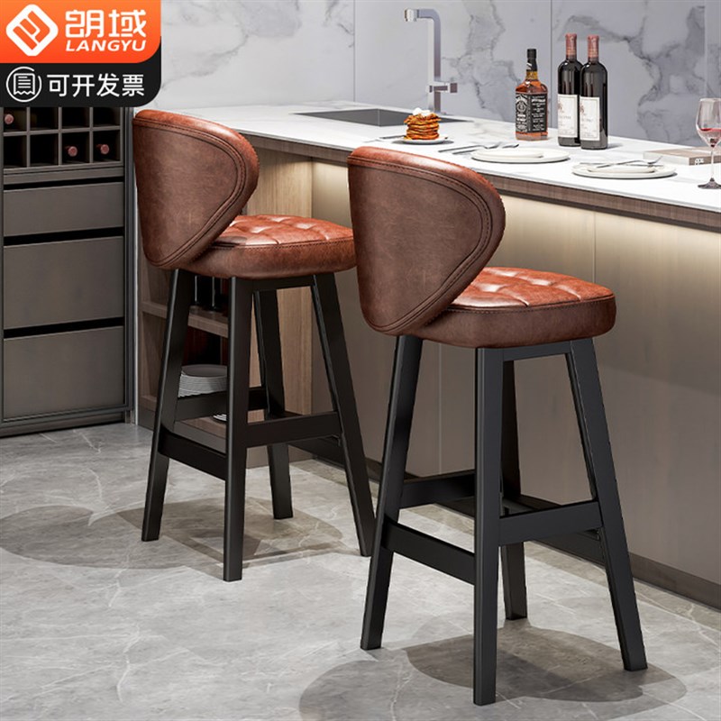 吧台椅椅子酒吧椅实木吧台凳餐厅商用靠背椅子咖啡驻唱凳子高脚凳