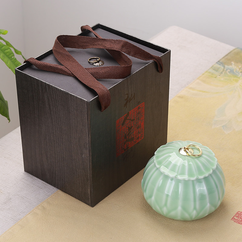 单罐礼盒包装陶瓷茶叶罐黑枸杞红茶绿茶密封罐大号包装盒空盒通用
