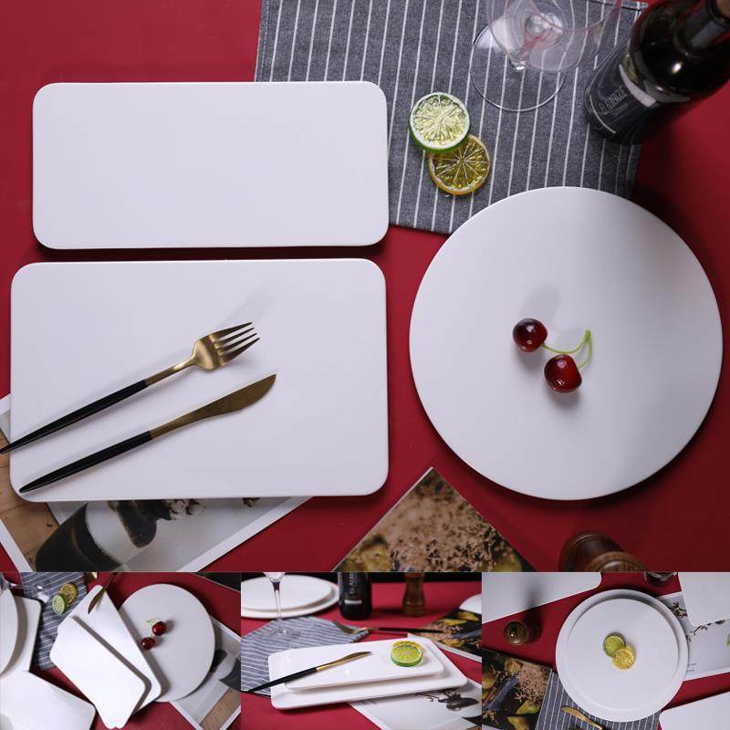 仿瓷长方平板丙烯调色板美术生油画美术水粉国画调色盘颜料绘画盘