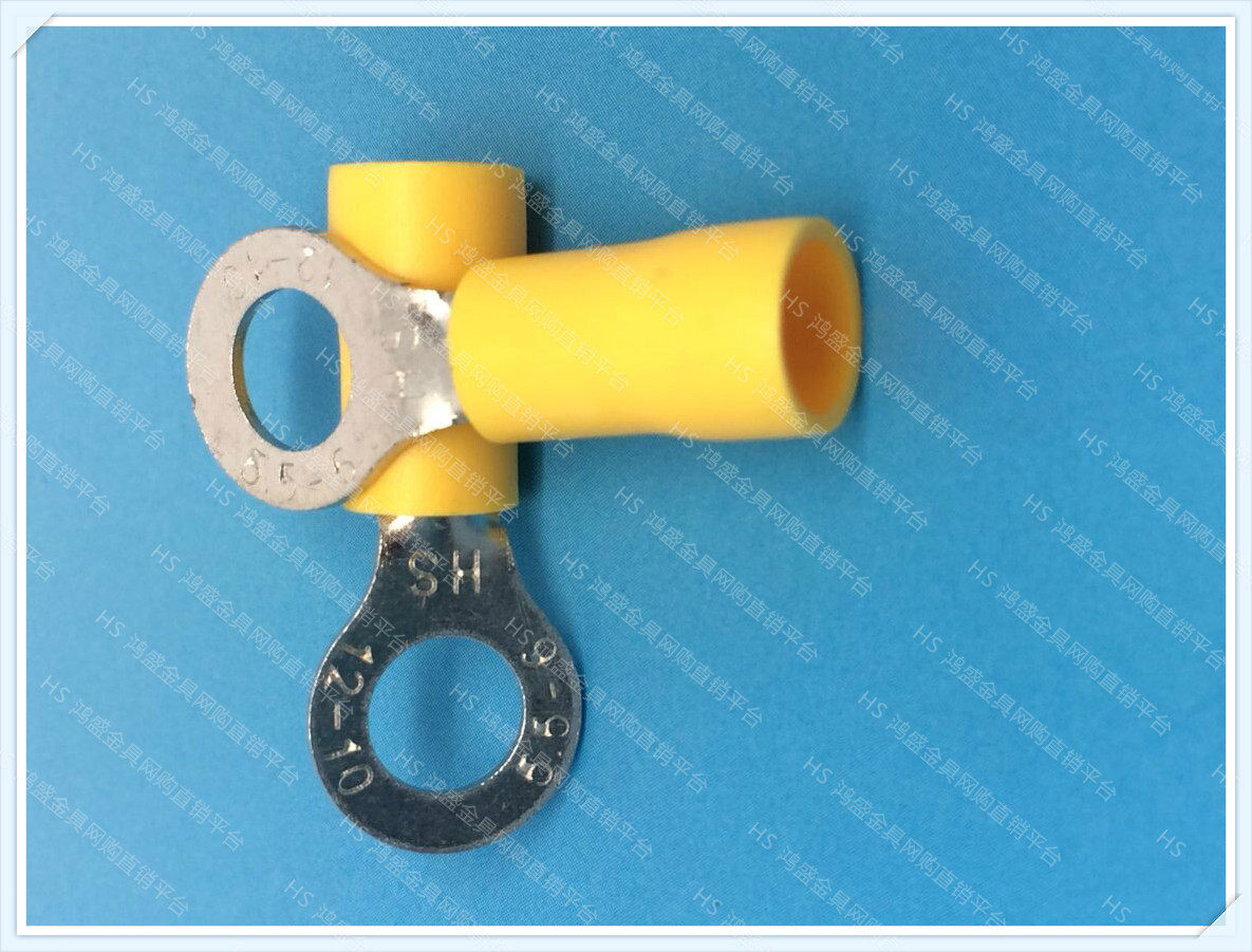 护套端子圆形预绝缘端头RV5.5-6冷压接线端子500只黄铜0.8厚HS