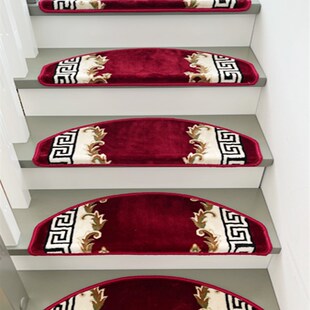 嘉驰别墅家用实木楼梯地毯免胶自粘防滑室内踏步垫阶梯式满铺定制