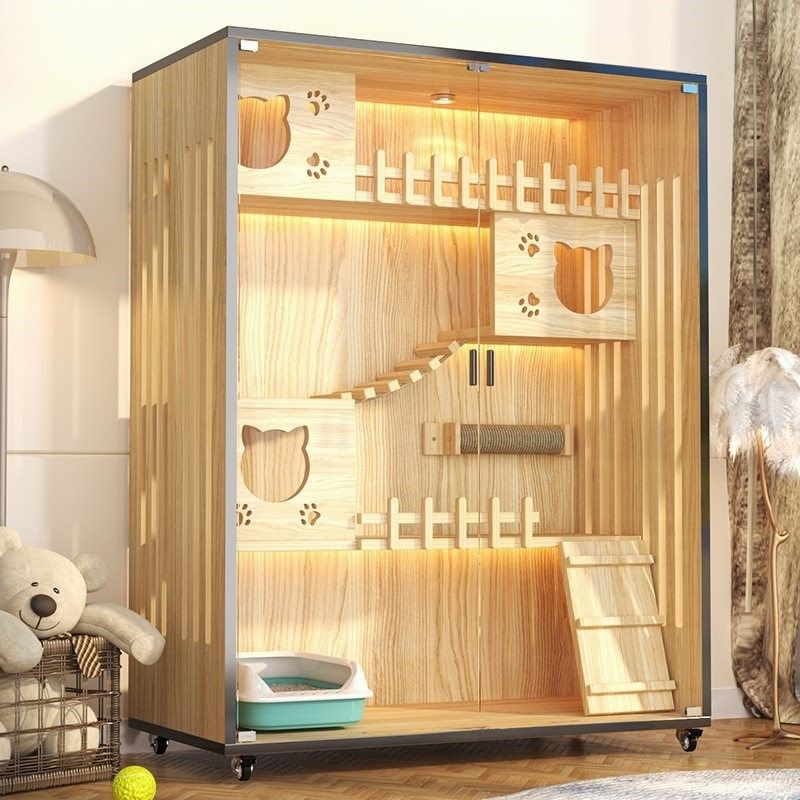 猫别墅猫笼子家用室内猫窝猫屋超大自由空间猫咪房子实木猫舍猫柜,宠物/宠物食品及用品,猫笼子/猫别墅,淘宝优惠券,粉丝福利购,淘宝优惠卷