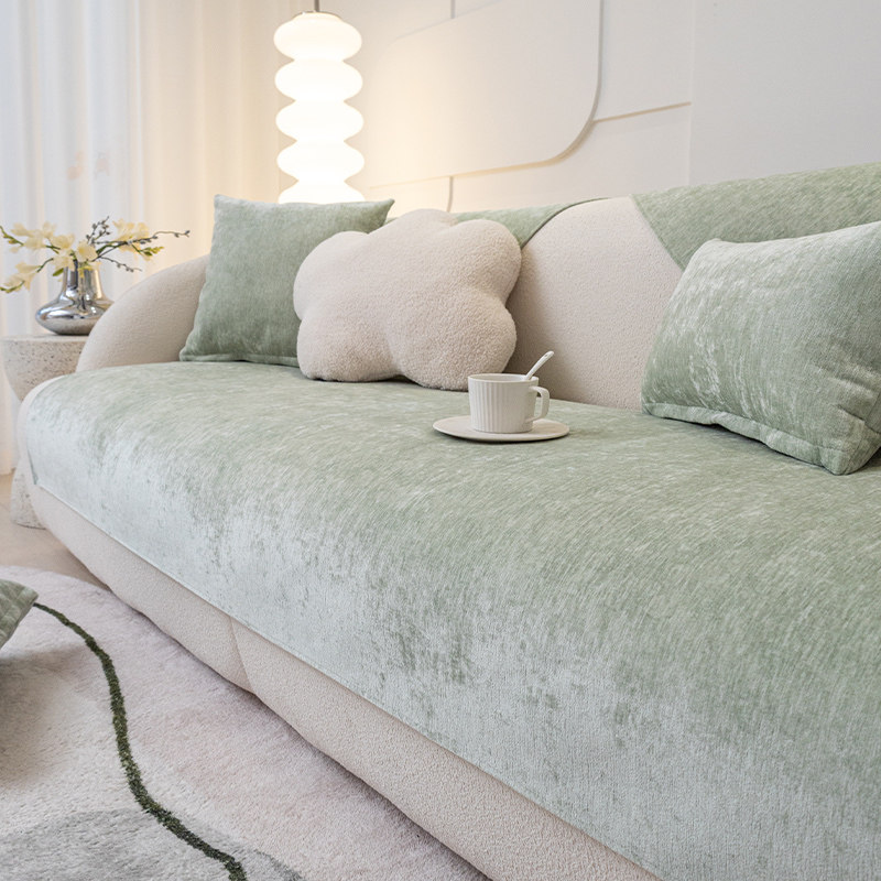 绿色小清新沙发垫四季通用侘寂风现代极简防滑纯色沙发套罩盖布巾,居家布艺,沙发垫,淘宝优惠券,粉丝福利购,淘宝优惠卷