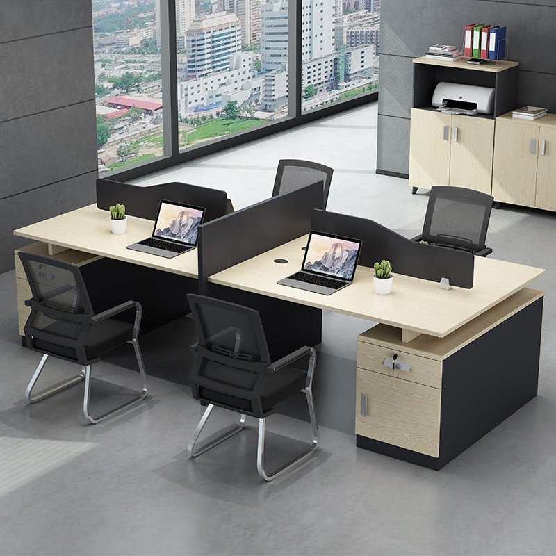 职员办公桌椅组合办公室桌子员工办公桌简约4人位电脑位办工作桌