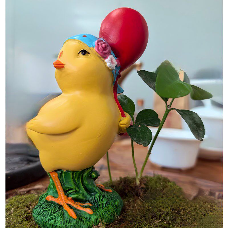 可爱树脂小黄鸡造景公仔卡通橱窗隔板餐厅桌面家居饰品装饰摆件