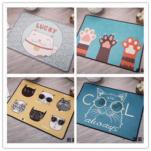 创意卡通可爱时尚进门入户门厅玄关地毯地垫小门垫防滑短毛可机洗