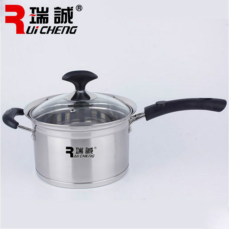 瑞诚不锈钢汤锅煮奶锅小汤锅不粘锅不锈钢复底热奶锅高升奶锅