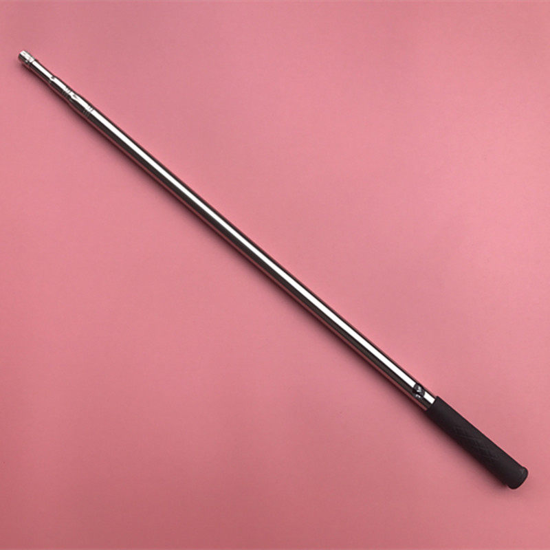 加厚款不锈钢压花伸缩杆子 2m4米自由定位竿 8mm螺口衣叉杆晾衣杆图片