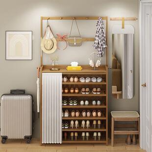 衣架鞋柜二合一多层家用鞋架子NGP升级固帽宿加舍出租收屋门口防