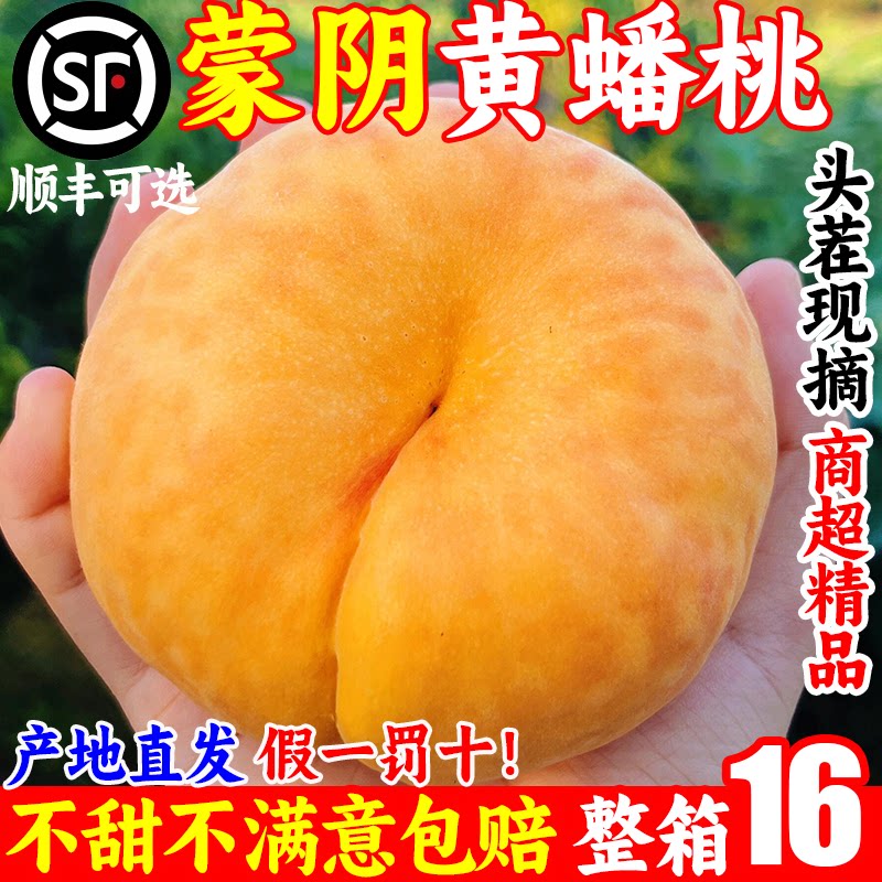 蒙阴黄金毛蟠桃彩虹新鲜水果应当季整箱时令脆水蜜蜜奶油现摘发5C