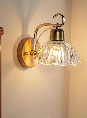 复古电83126铜浴色玻北璃壁灯欧床头镀简约卫生间室镜镜前灯防水