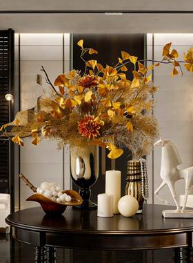 法式所浪漫古风高脚客玻璃花器复酒店会入反口鸡尾户玄关厅桌面氛