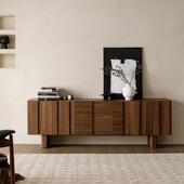 中古实木饰面电视三川电视色柜地复古客胡桃木简约厅高款 柜