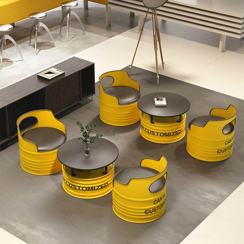 工业风油桶沙发店酒吧AL684629桌组椅烧烤艺奶茶洽谈区铁接待处卡