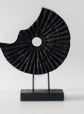 侘寂风创意实木摆件高级感摆饰样板间餐厅客厅玄关复古装饰工艺品