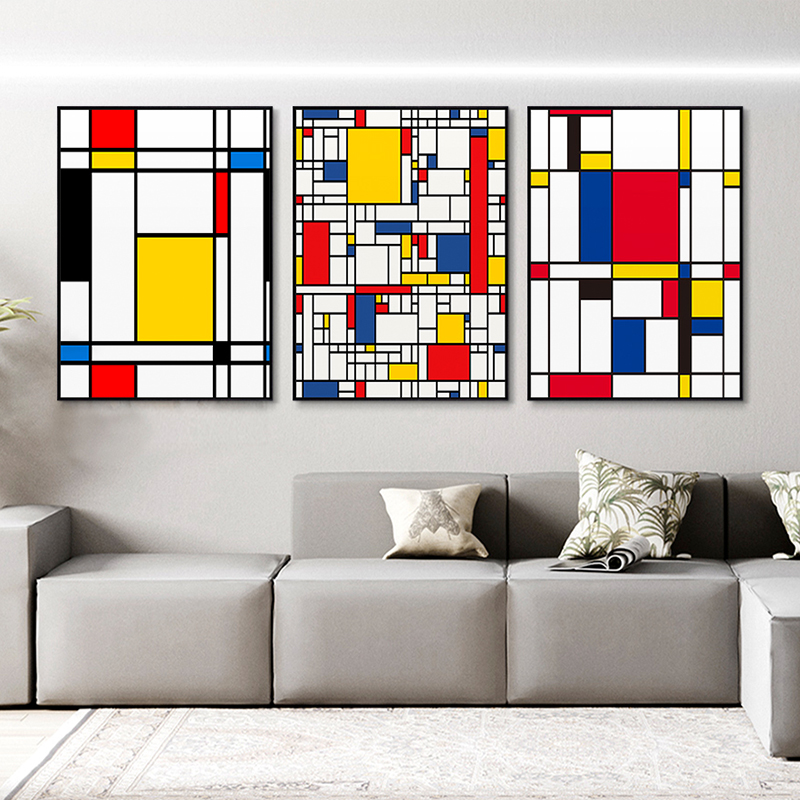蒙德里安 现代简约抽象客厅装饰画墙面挂画创意餐厅单幅艺术壁画