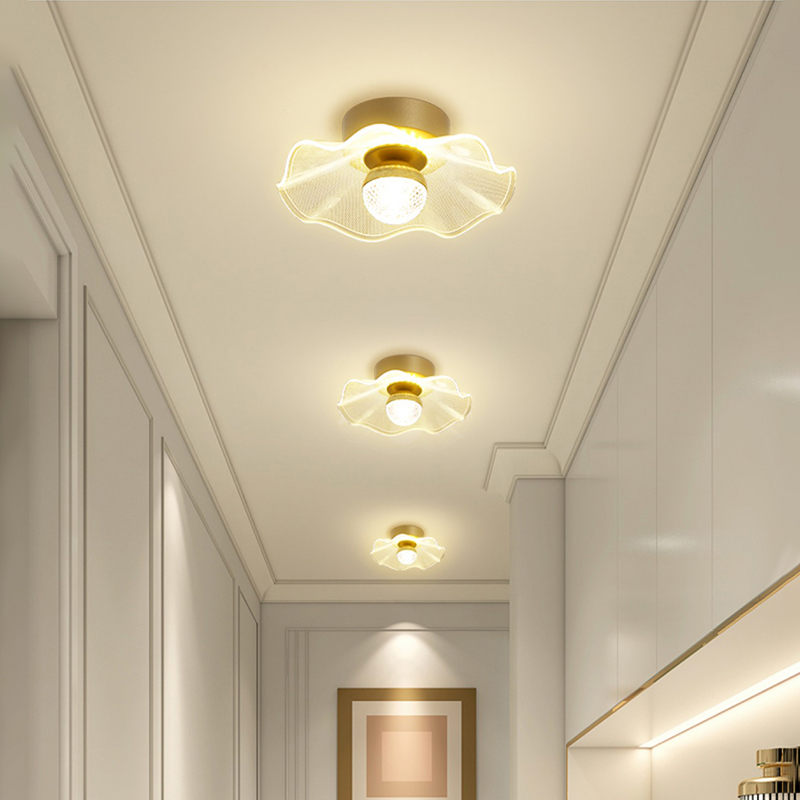 荷叶光幕过道阳台灯简约现代创意设计师餐厅吧台卧室床头小吊灯