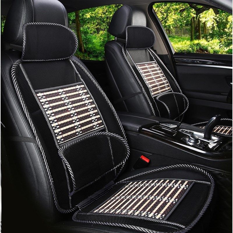 汽车坐垫四季通用品汽车腰靠夏季竹片凉垫车内冰丝座垫透气座椅套