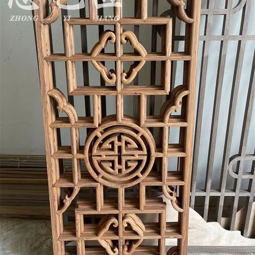 中式实木花格镂空雕花客厅栅栏玄关屏风隔断仿古门窗背景墙木格栅