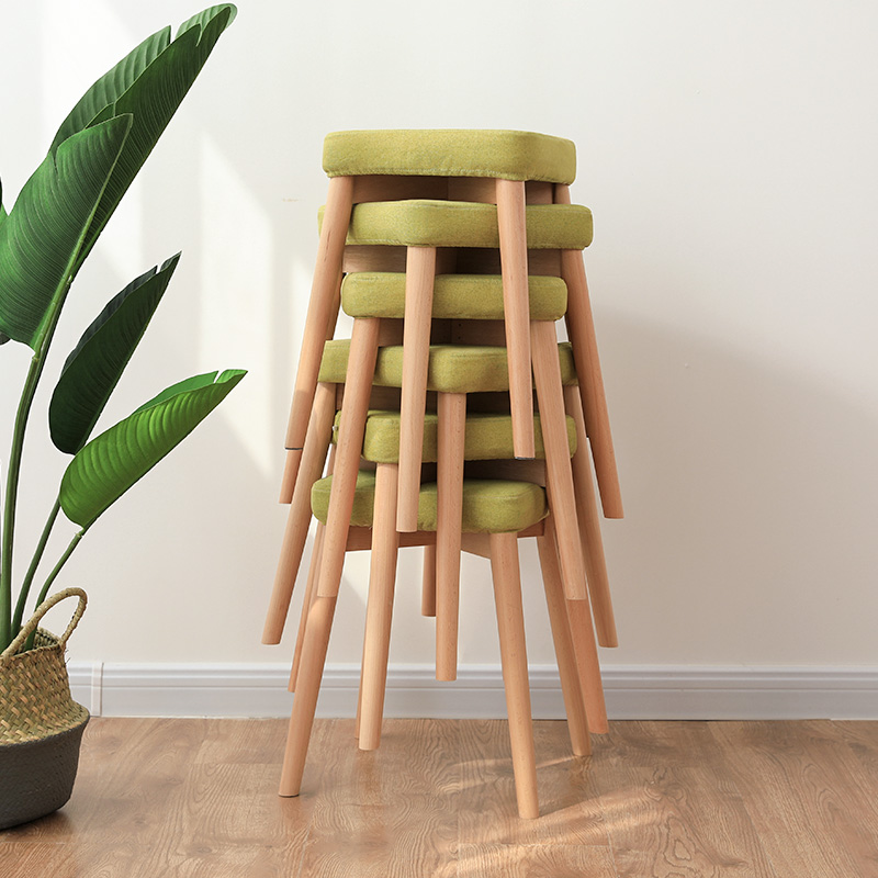 高凳子可叠放实木独凳家用餐凳可摞叠商用不占空间的板凳现代简约