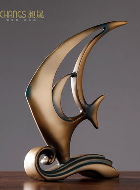 招财乘风破浪装饰摆件家居创意客厅电视办公桌摆设欧式酒柜装饰品