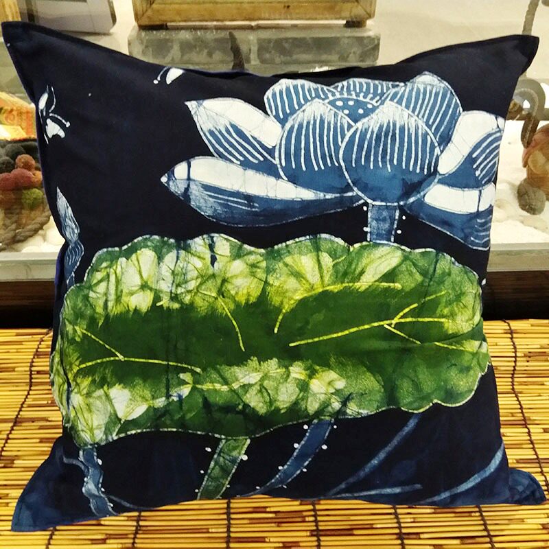 民间工艺品苗族蜡染枕套床头靠垫软包民族特色沙发抱枕套汽车靠枕