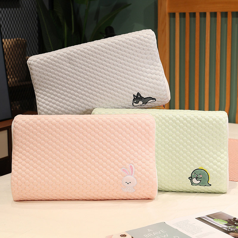 记忆棉枕头夏天冰丝凉枕护颈椎助睡眠学生宿舍睡觉单人凉席无压枕