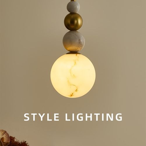 法式大理石床头吊灯葫芦灯中古侘寂风设计师客厅餐厅卧室书房灯具