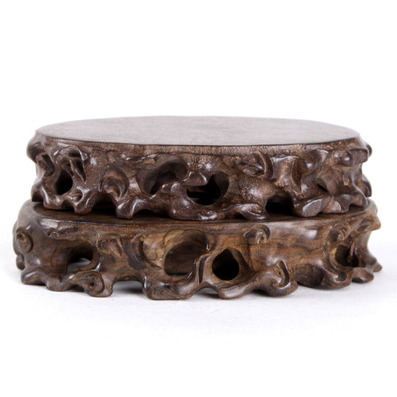 红木雕刻工艺品根雕摆件奇石底座黑檀实木根雕玉器茶具底座木托架