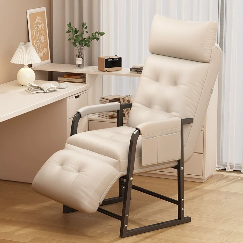 折叠躺椅可躺平懒人沙发午休午睡带腿脱靠背椅单人床家用阳台休息