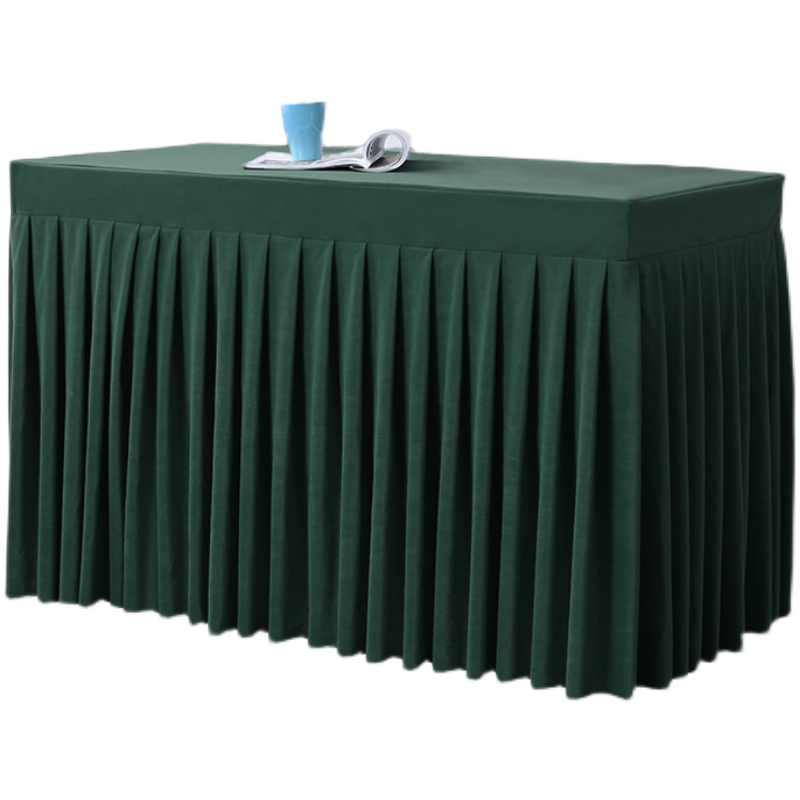 会议桌布桌裙长方形桌定制活动展会办公签到台桌罩布艺商务绒布