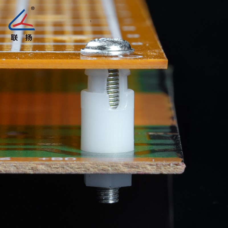 联扬 SS尼龙间隔柱 PC板隔离柱 扣式绝缘柱空心塑料线路板支撑柱