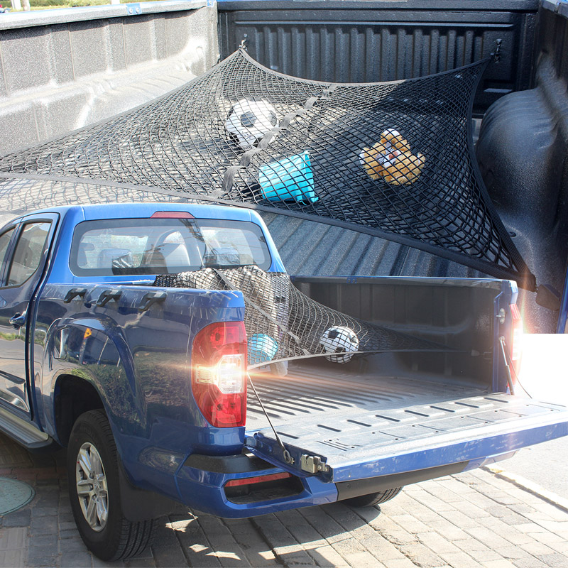 长城炮皮卡改装配件 后备箱改装行李网皮卡车厢弹力网平网防滑网