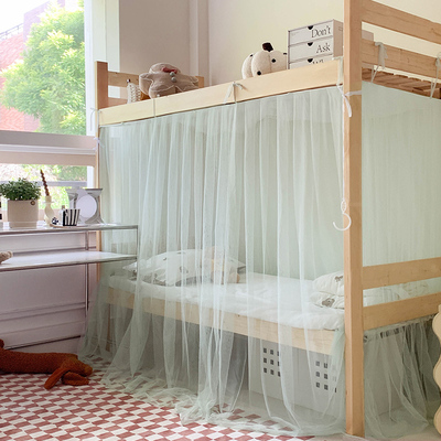 学生宿舍上下铺防尘顶绑绳款蚊帐不含支架一开门老式蚊帐紫色1.2m