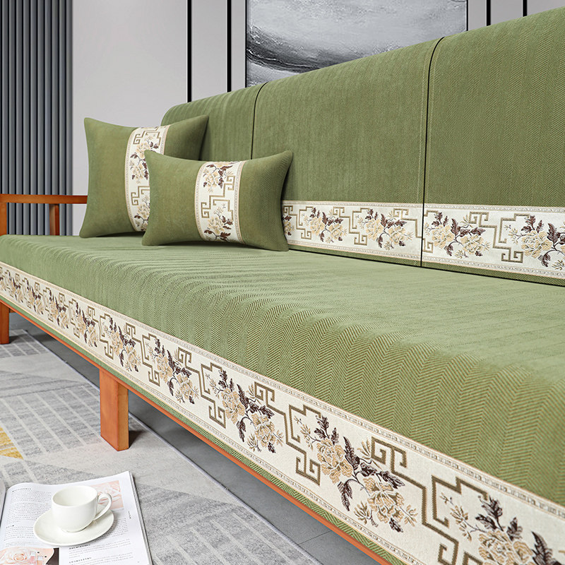 中式沙发垫四季通用沙发套罩坐垫防滑实木红木垫子靠背巾2023新款