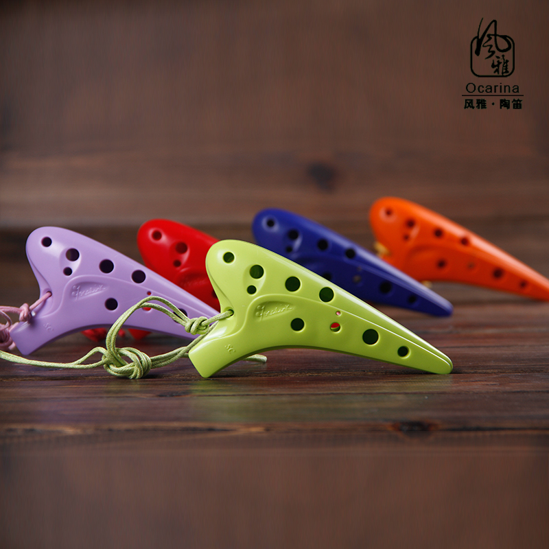 风雅陶笛   塑胶十二孔高音C陶笛 多色孔SC调陶笛
