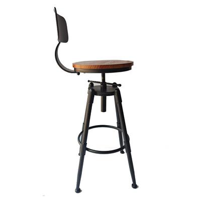 工业风酒吧椅吧台椅现代简约实加LD-69269厚高凳吧木凳台铁艺脚复